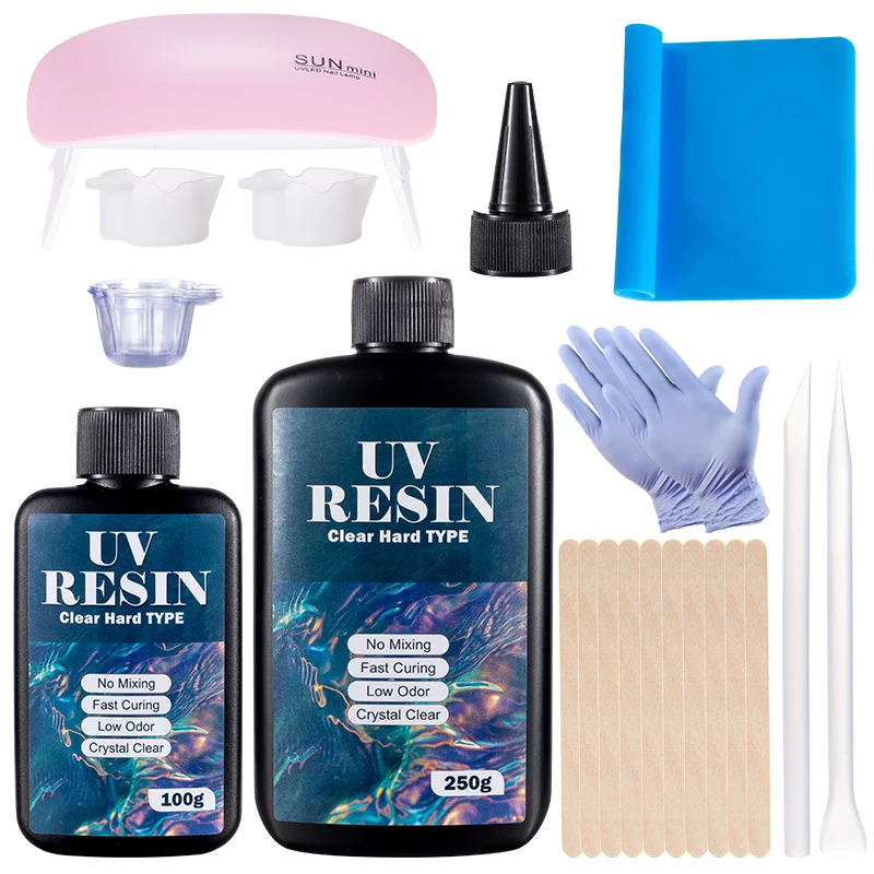 Hard UV Resin Glue Kit Fast Cu - đánh giá và giá Resin Art Equipment