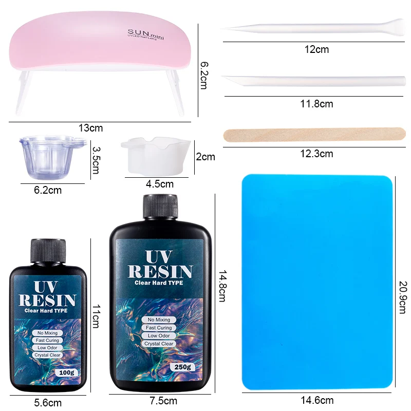 Hard UV Resin Glue Kit Fast Cu - đánh giá và giá Resin Art Equipment
