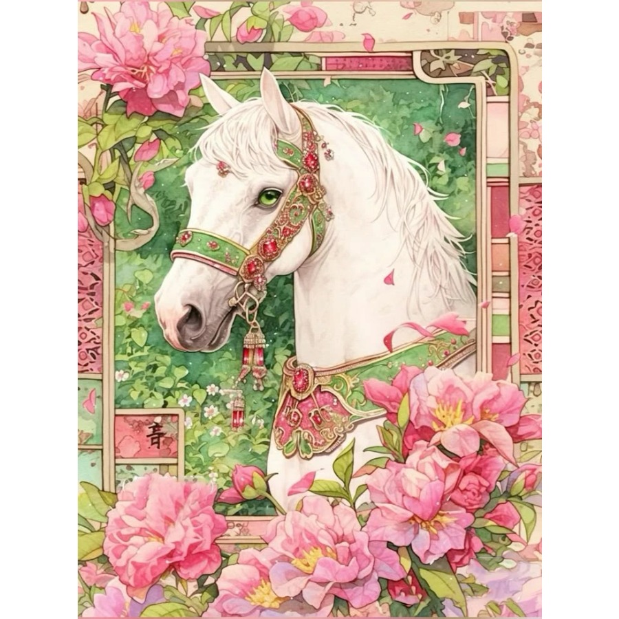 Diamond Painting White Horse w - đánh giá và giá Resin Art Work