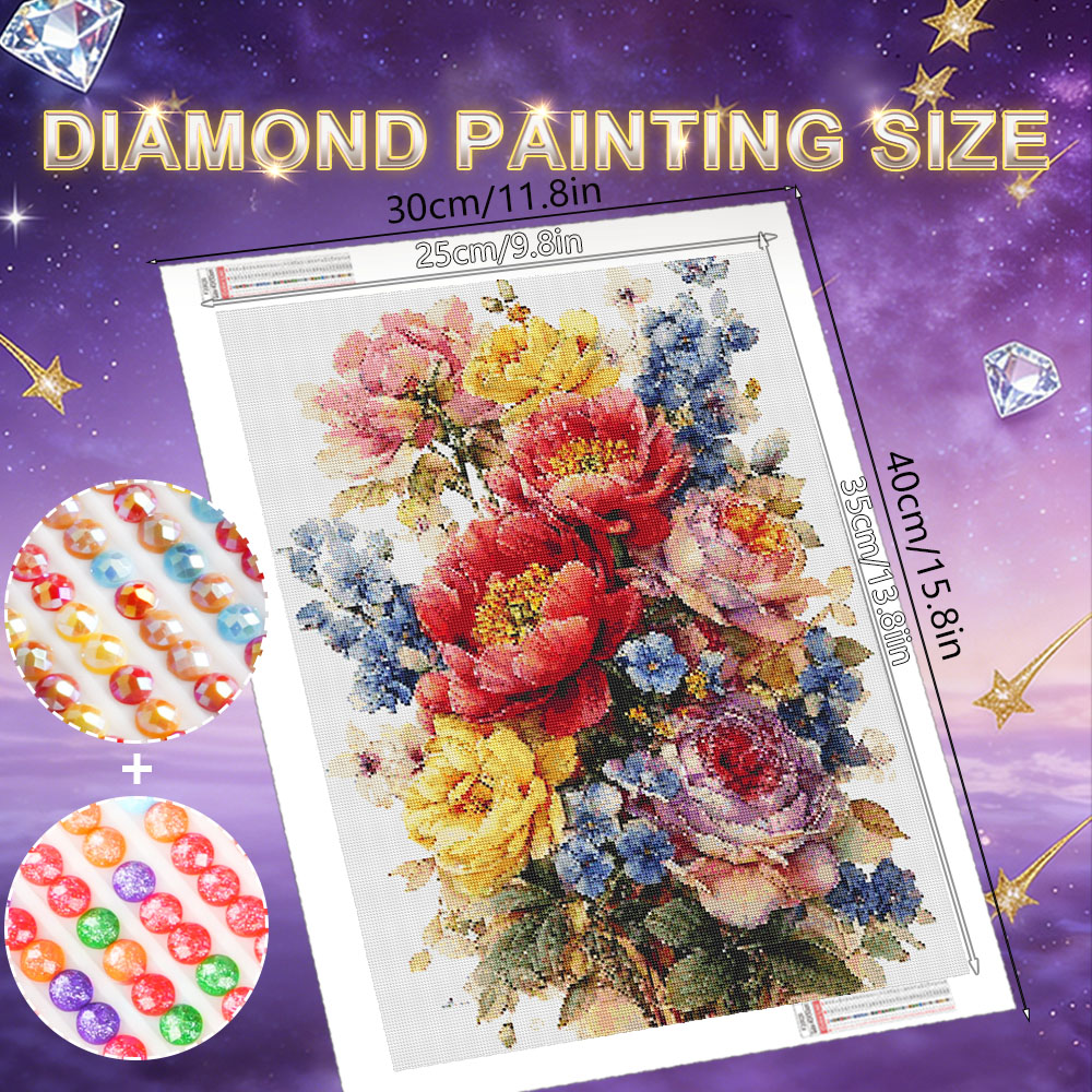 HUACAN Diamond Painting Kit Fl - đánh giá và giá Resin Art Rose