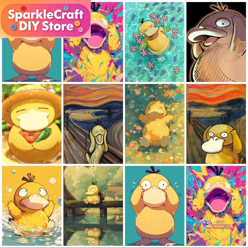 1pc frameless Psyduck Cartoon  - đánh giá và giá Resin Art Work